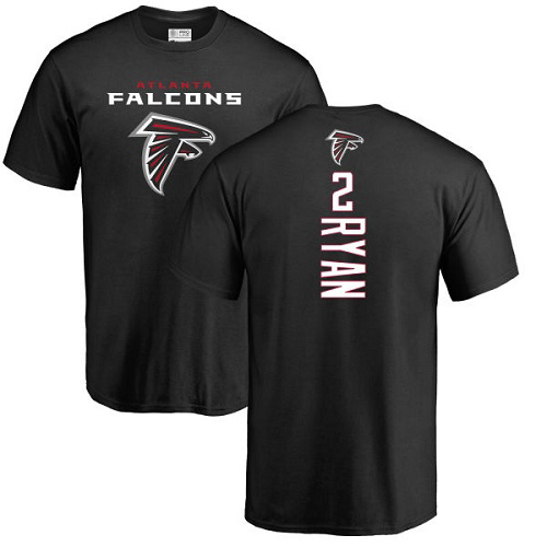Atlanta Falcons Men Black Matt Ryan Backer NFL Football #2 T Shirt